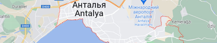 Район Муратпаша в Анталии на карте